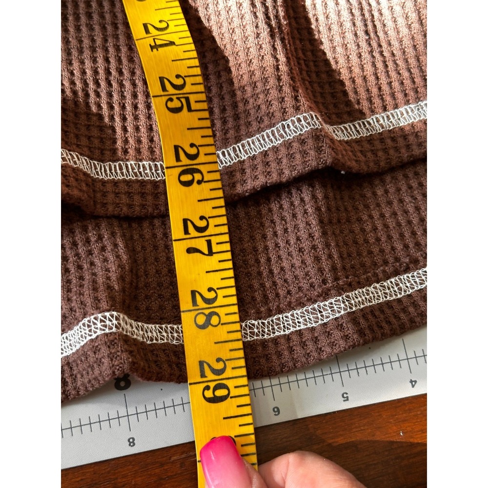 POL NWT Striped Waffle Knit Patchwork Button‎ Up … - image 11